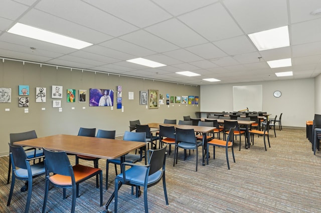 1181 Edgcumbe Rd Unit 501, Saint Paul, MN 55105 - carpeted dining space with a paneled ceiling and baseboards
