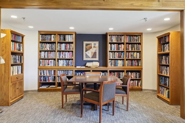1181 Edgcumbe Rd Unit 501, Saint Paul, MN 55105 - carpeted office with bookshelves and recessed lighting