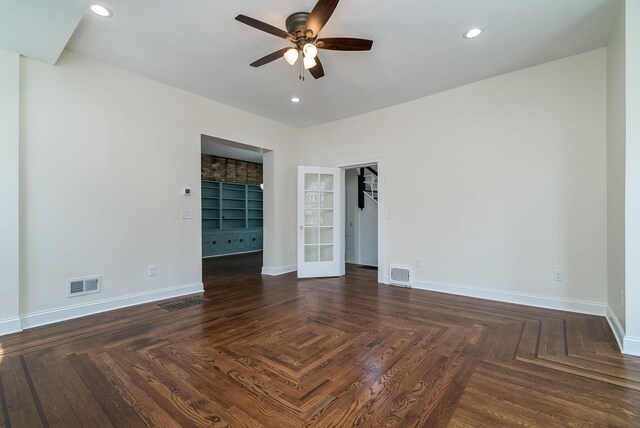 121 Hickory St, Chaska, MN 55318 - spare room featuring a ceiling fan and recessed lighting