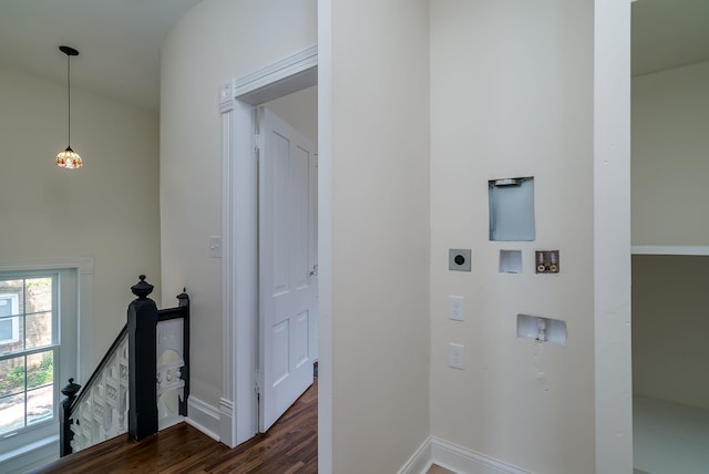 121 Hickory St, Chaska, MN 55318 - laundry area featuring electric dryer hookup, dark wood-style flooring, and hookup for a washing machine