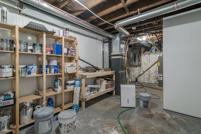 121 Hickory St, Chaska, MN 55318 - unfinished basement with water heater and electric panel
