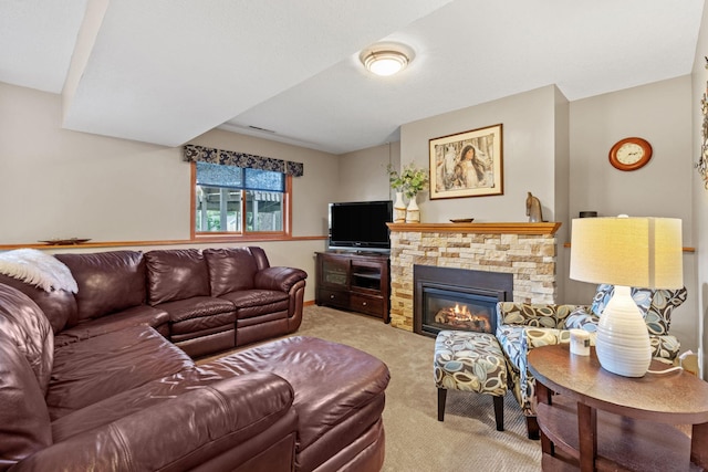 13048 Jay St NW, Coon Rapids, MN 55448 - living room featuring carpet and a fireplace