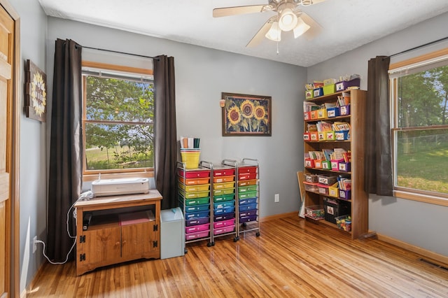 2796 269th Ave NE, Isanti, MN 55040 - playroom featuring wood finished floors, plenty of natural light, and ceiling fan