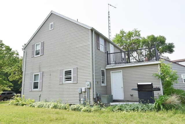 145 Riverside Dr, Stephen, MN 56757 - back of house featuring a balcony