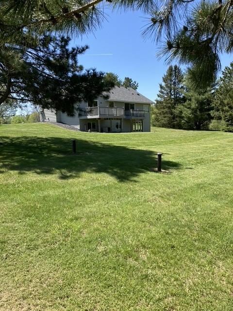 2771 County Line Ave, Osceola, WI 54020 - view of grassy yard featuring a wooden deck