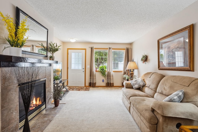3307 Coleshire Path Unit 14, Rosemount, MN 55068 - living room featuring a textured ceiling and a fireplace