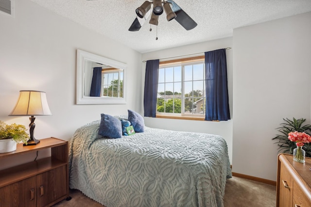 3307 Coleshire Path Unit 14, Rosemount, MN 55068 - bedroom featuring carpet floors, a textured ceiling, and ceiling fan