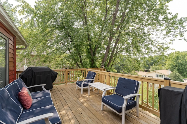 510 24th St SW, Rochester, MN 55902 - deck with area for grilling and view of wooded area