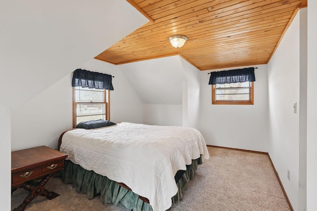 1115 3rd St NW, Faribault, MN 55021 - bedroom with wood ceiling, multiple windows, carpet floors, and lofted ceiling