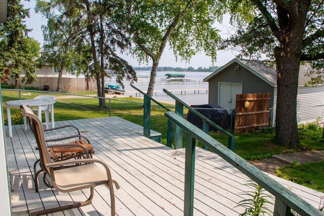 29042 County Road 4, Breezy Point, MN 56472 - wooden deck featuring a water view