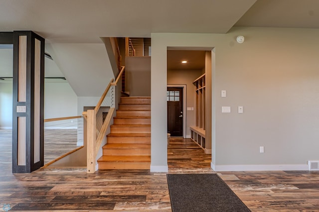 3405 4th St E, West Fargo, ND 58078 - stairway with wood finished floors and recessed lighting