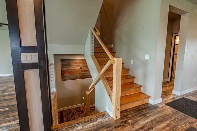 3405 4th St E, West Fargo, ND 58078 - stairs with wood finished floors and baseboards