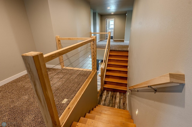 3405 4th St E, West Fargo, ND 58078 - stairway featuring carpet floors