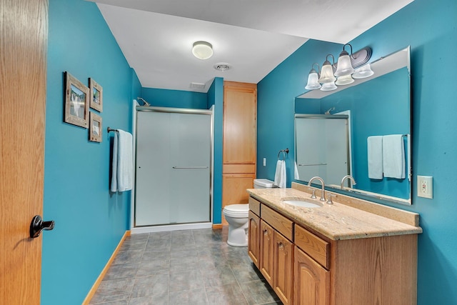 2708 Tranquility Dr, Saint Cloud, MN 56301 - full bath featuring a stall shower, vanity, toilet, and baseboards