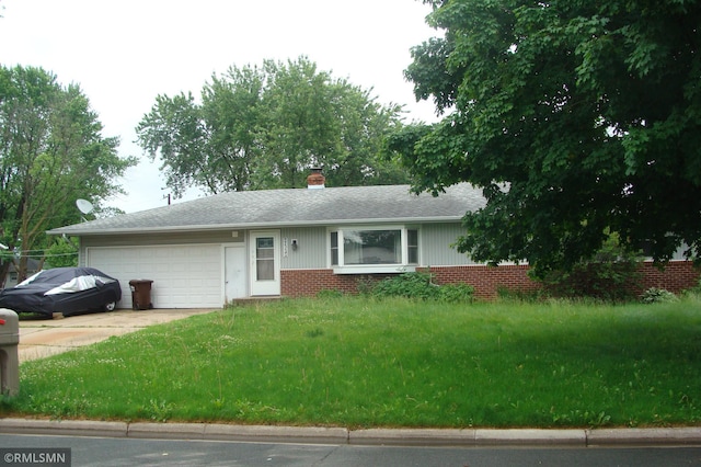 3445 Lester Ave, Hastings, MN 55033 - single story home with an attached garage, brick siding, concrete driveway, a front yard, and roof with shingles
