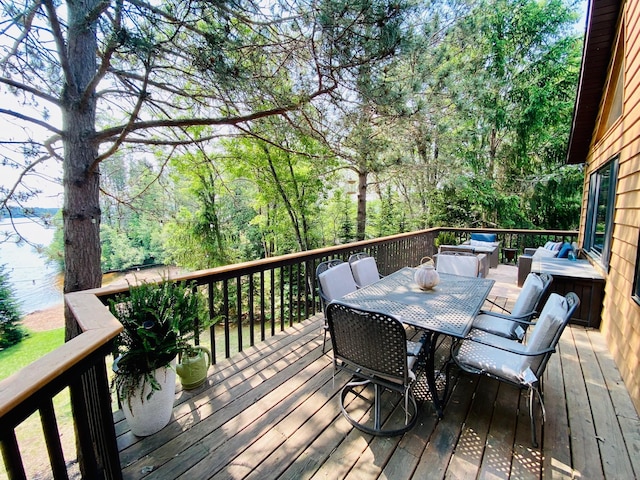 N14220 Island View Rd, Minong, WI 54859 - deck featuring outdoor dining space