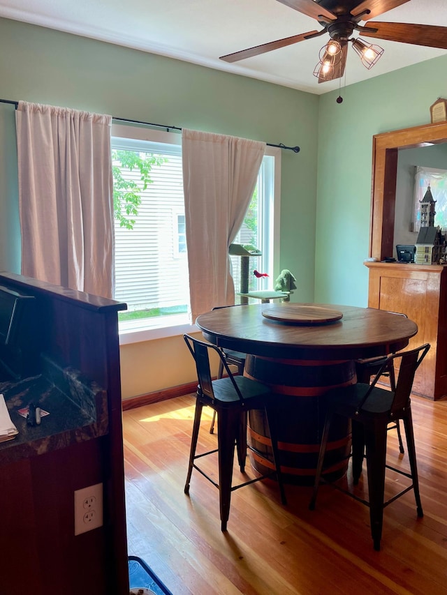 60 Main St, Kimball, MN 55353 - dining area featuring plenty of natural light, ceiling fan, and light wood-style floors