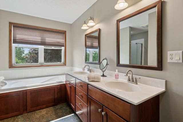 14896 Brenner Ct, Rosemount, MN 55068 - full bathroom featuring double vanity and a bath