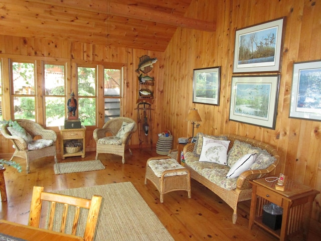 4523 Waville Rd NE, Bemidji, MN 56601 - living area with wooden walls and wood finished floors