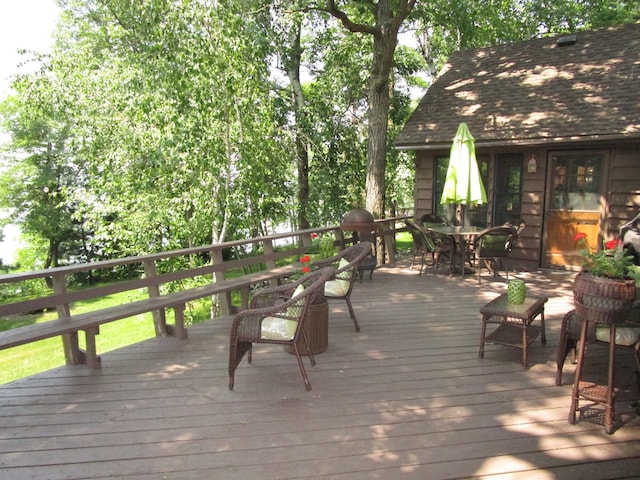 4523 Waville Rd NE, Bemidji, MN 56601 - deck featuring outdoor dining space