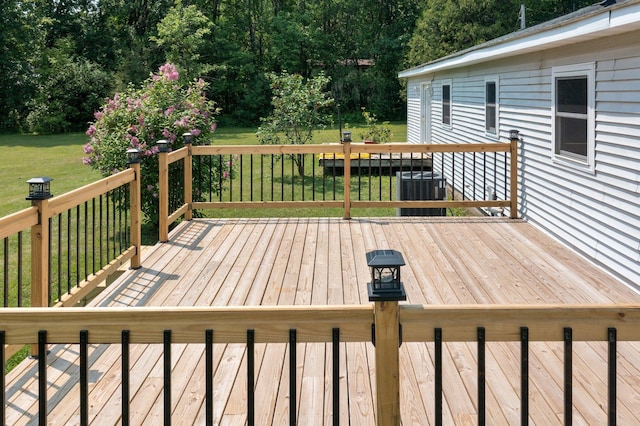 8241 120th St, Bogus Brook Twp, MN 56353 - deck featuring a yard