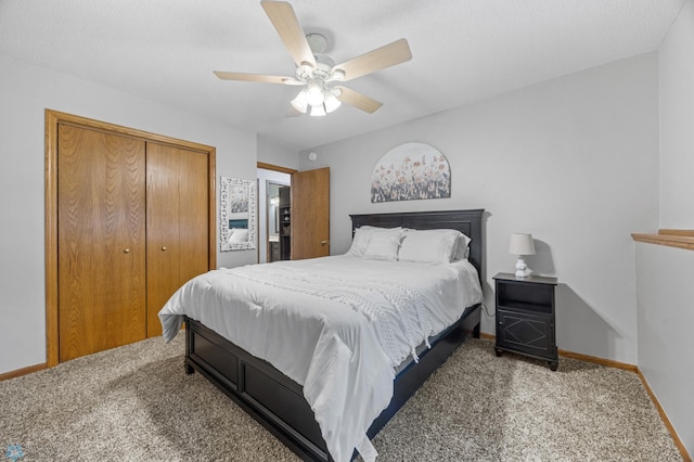 2819 33rd St S, Fargo, ND 58103 - carpeted bedroom featuring a closet and a ceiling fan