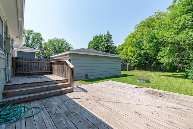 419 18th St S, Moorhead, MN 56560 - wooden deck with a fenced backyard