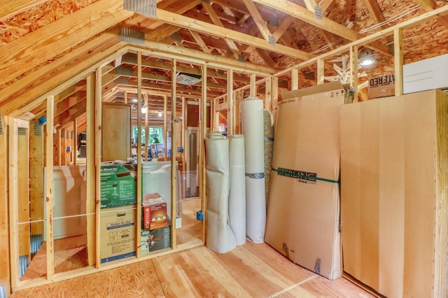 53245 Sunrise Ln, Park Rapids, MN 56470 - misc room with lofted ceiling and wood finished floors