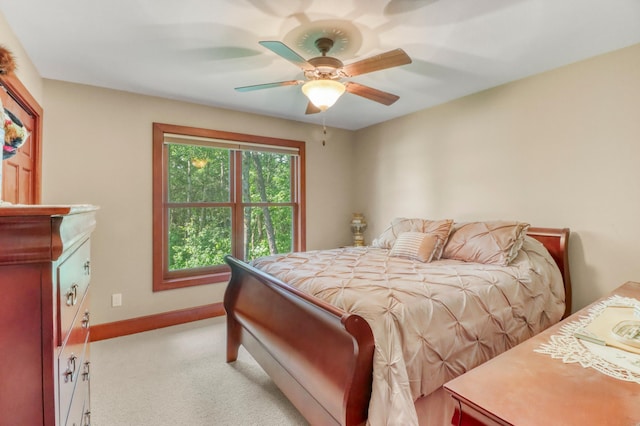 53245 Sunrise Ln, Park Rapids, MN 56470 - bedroom with light colored carpet and ceiling fan