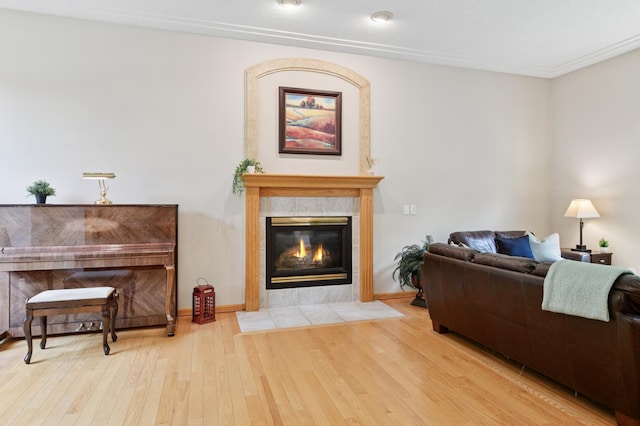 9534 Kirkwood Way N, Maple Grove, MN 55369 - living area with wood finished floors and a tiled fireplace