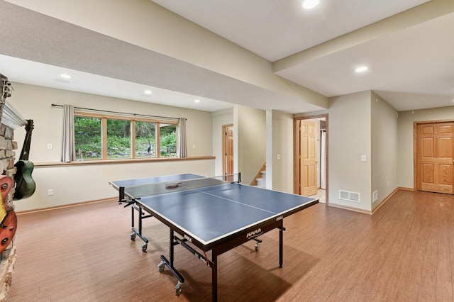 9534 Kirkwood Way N, Maple Grove, MN 55369 - game room featuring recessed lighting and wood finished floors