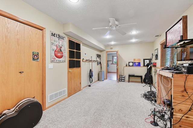 9534 Kirkwood Way N, Maple Grove, MN 55369 - carpeted home office featuring ceiling fan and a textured ceiling
