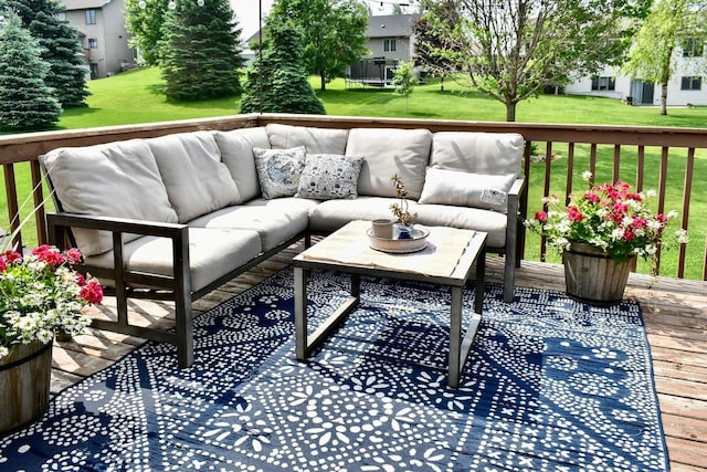 404 3rd Way SE, Dover, MN 55929 - wooden deck featuring an outdoor living space and a yard