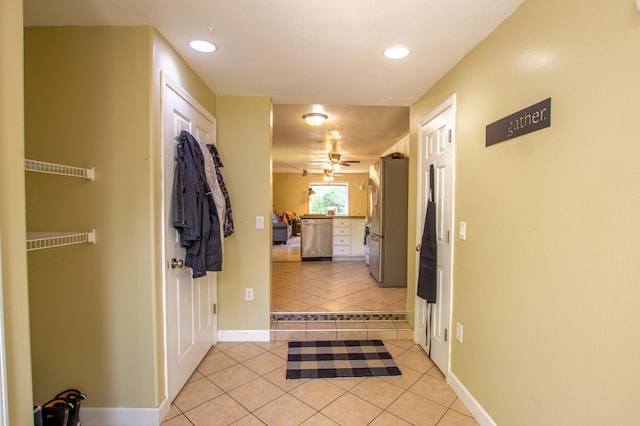 724 10th St NW, Bemidji, MN 56601 - corridor with light tile patterned floors and recessed lighting