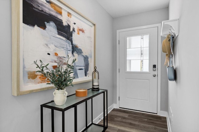 13636 Kaylemore Trl, Rosemount, MN 55068 - doorway with dark wood-style flooring and baseboards