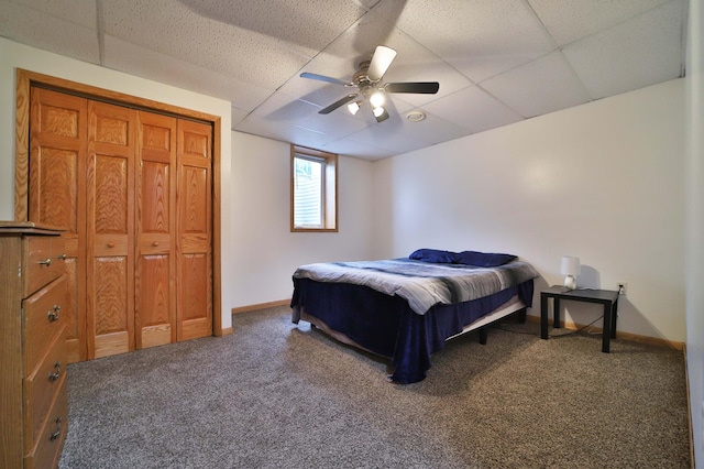 39808 340th Ln, Aitkin, MN 56431 - carpeted bedroom featuring a paneled ceiling and a ceiling fan
