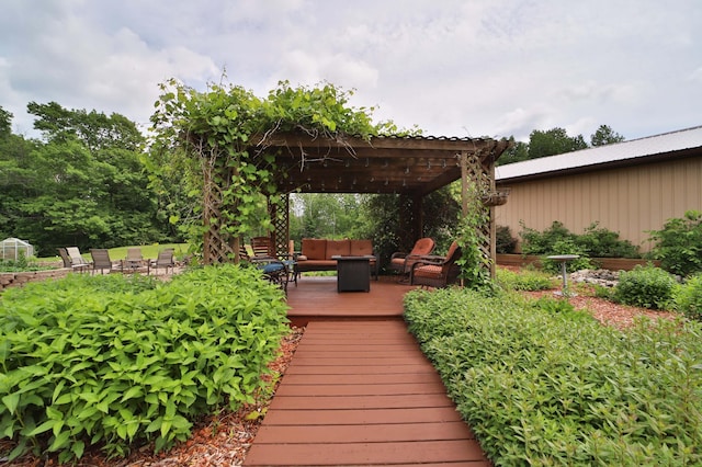 39808 340th Ln, Aitkin, MN 56431 - deck with a pergola and outdoor lounge area