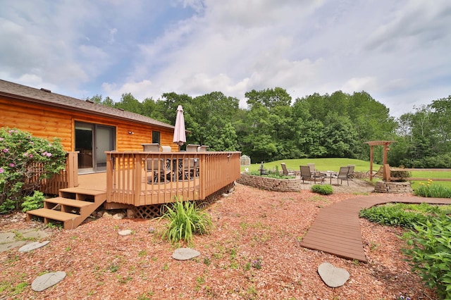 39808 340th Ln, Aitkin, MN 56431 - view of yard with a deck and a fire pit