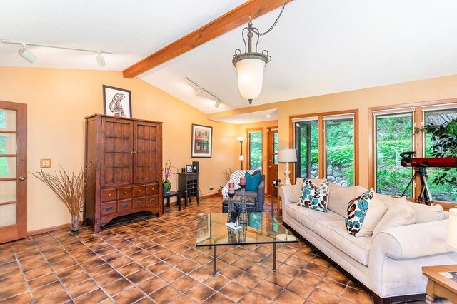 1350 Crestridge Ln, Eagan, MN 55123 - tiled living room with rail lighting and healthy amount of natural light