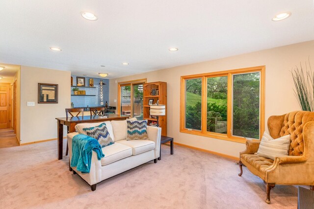 1350 Crestridge Ln, Eagan, MN 55123 - living room with light colored carpet and recessed lighting