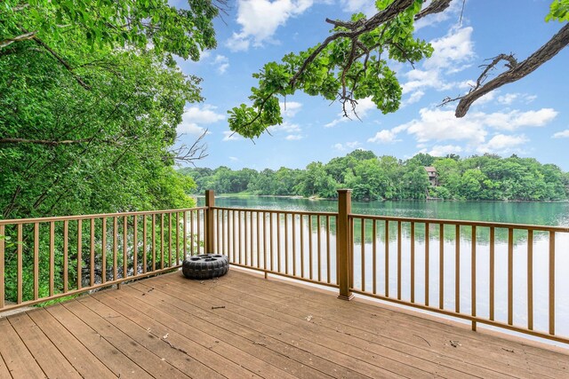 1350 Crestridge Ln, Eagan, MN 55123 - wooden deck with a water view