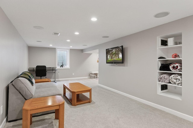1475 Eldridge Ave E, Maplewood, MN 55109 - carpeted living area featuring baseboards and recessed lighting