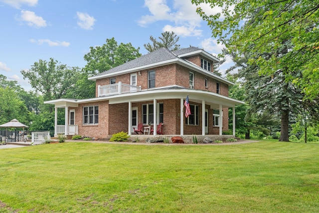 20930 St Francis Blvd NW, Nowthen, MN 55303 - view of front of house with brick siding, a porch, and a front yard