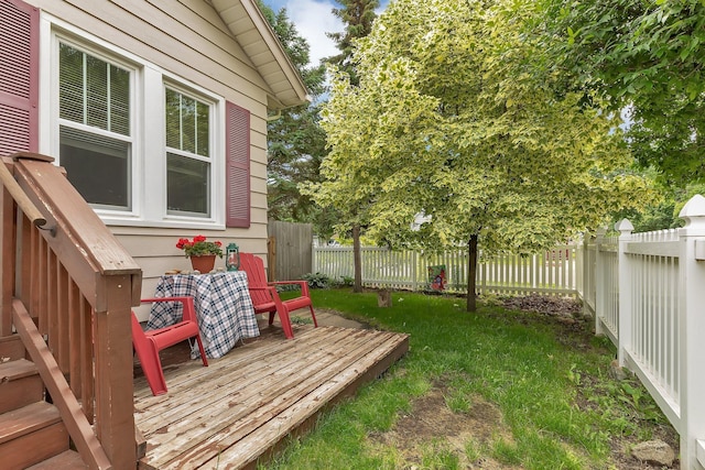 200 27th Ave N, Saint Cloud, MN 56303 - fenced backyard with a wooden deck