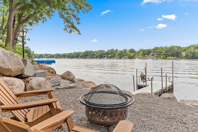 10810 Mississippi Blvd NW, Coon Rapids, MN 55433 - dock with an outdoor fire pit and a water view