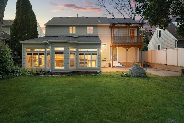 1218 4th Ave SE, Austin, MN 55912 - rear view of house featuring a balcony, a patio area, and a pergola