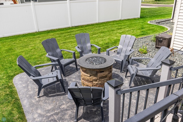 5480 Tanner Ave S, Fargo, ND 58104 - view of patio / terrace with an outdoor fire pit