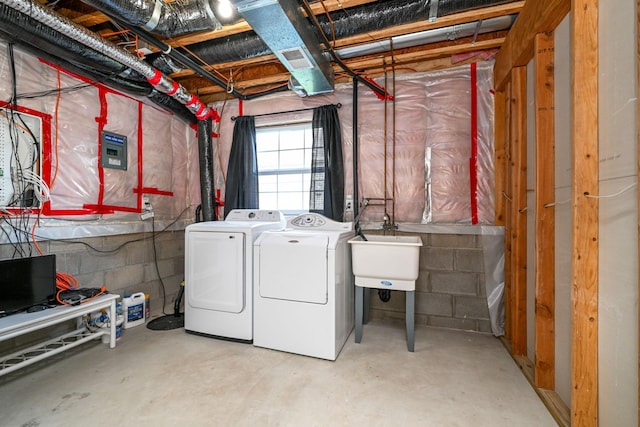 1212 Francis Dr, Elko New Market, MN 55054 - basement with washing machine and dryer and concrete block wall