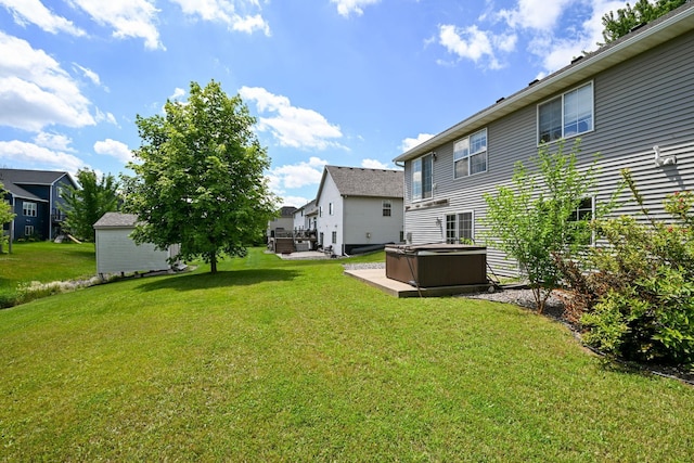 1212 Francis Dr, Elko New Market, MN 55054 - view of green lawn with a hot tub and a residential view