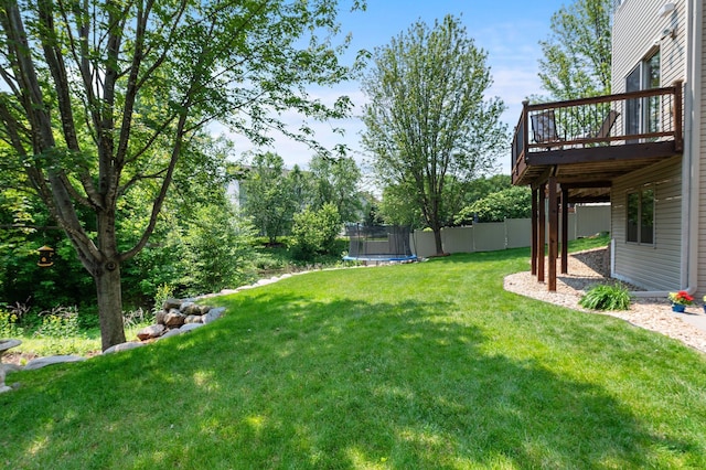 2334 Veterans Memorial Blvd NW, Andover, MN 55304 - view of yard with a trampoline and a deck